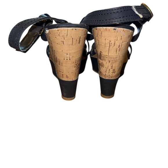 Call It Spring Black and Tan Wedge Sandals - Picture 6 of 8